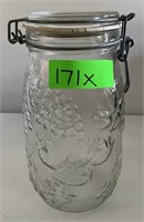 Vintage glass canister signed and numbered on