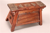 Chinese Wooden Merchant Barbers Seat/Tool Cabinet,