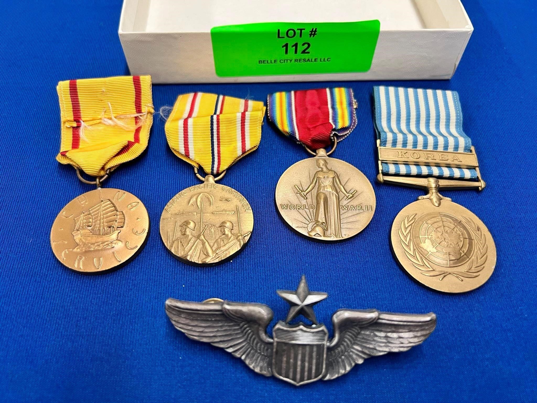 Lot Military Medals WWII, Navy, Korea, more