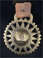 Antique brass sun motif saddle or harness