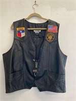 Patriotic Leather Bikers Vest