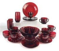 Selection of Ruby Red Glassware