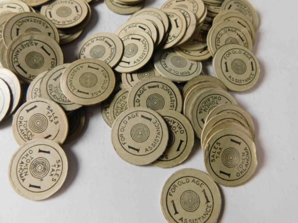 95+ pressed board Oklahoma tax tokens