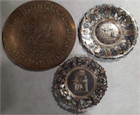 3 Egyptian Brass & Copper Plates.3W5S
