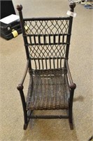 Antique Painted Wicker Child's Rocking Chair