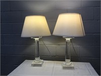 (2) Glass Table Lamps