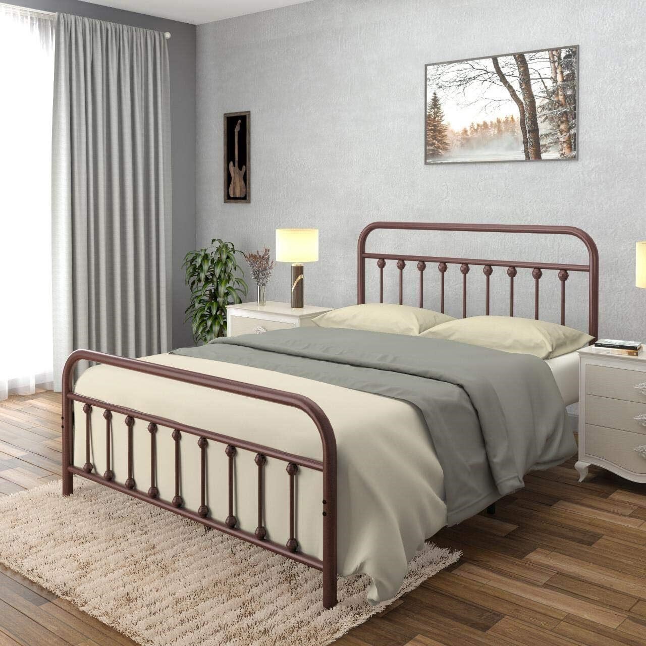 CastleBeds Queen Size Bronze Iron Bed Frame