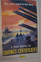 Navy Recruitment Poster 22x34. Has Pin Holes