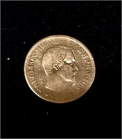 1856 GOLD 10 FRANC NAPOLEON III COIN, 3.1 GRAMS