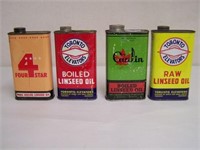 LOT OF 4 ONE LB. 2 OZ. LINSEED OIL CANS - 2