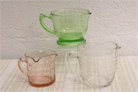 (3) DEPRESSION ERA MEASURING CUPS