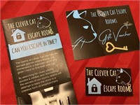 The Clever Cat Escape Rooms Gift voucher. Valid