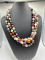 62" Multicolor River Pearl Strand Necklace