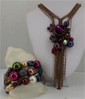 Chico's Multi-Colored Lavaliere with Bracelet