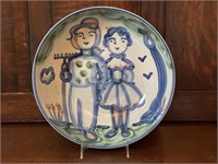 Large M.A. Hadley Pottery Farm Couple 11"
