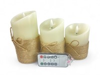 NEW Set 3 LED Flameless Candles w/Remote