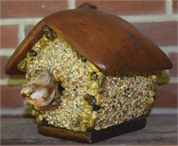 Handcrafted Wood & River Rock Birdhouse Decor