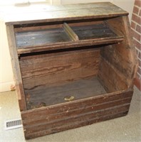 Primitive Antique Wood Storage Open Bin Box