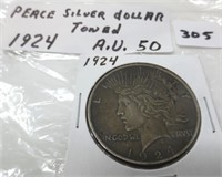 1924 Peace silver dollar