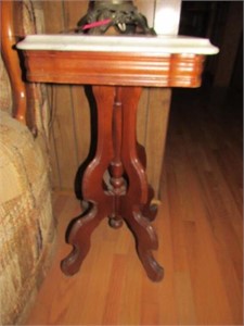 Pair of Marble Top Victorian Style End Tables