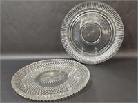 Indiana Glass Diamond Point Platter, Ribbed