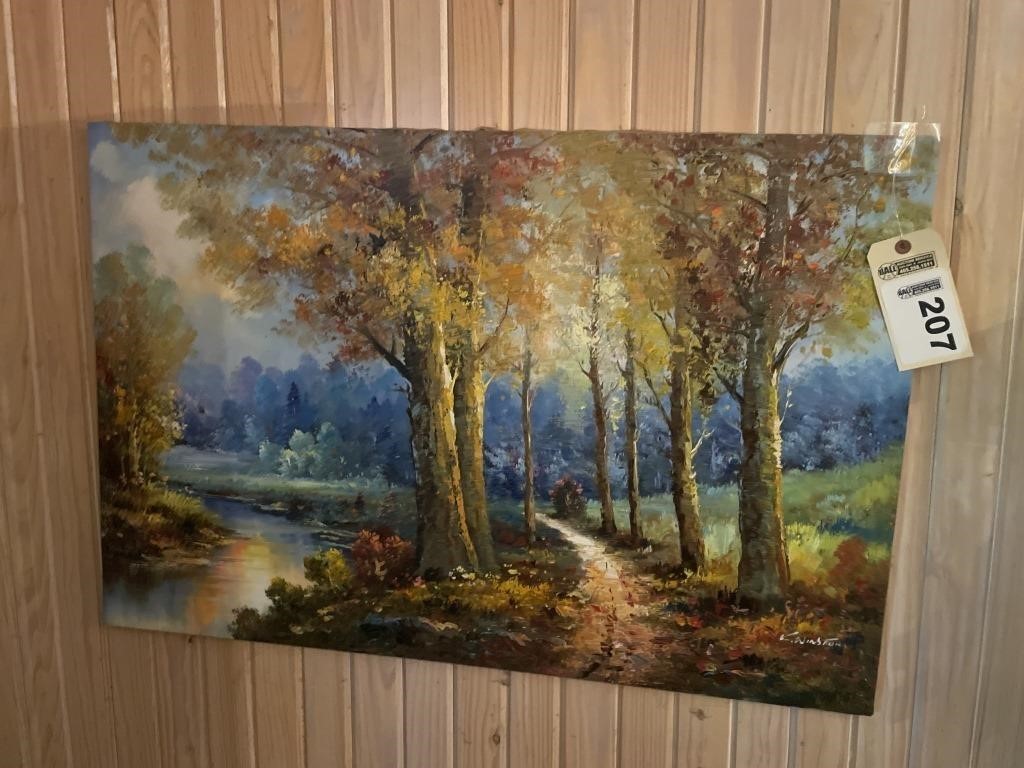 Original painting on canvas, artist signed, 36"Wx2