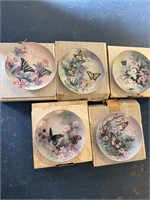 5 Butterfly Collectors Plates by Lena Liu