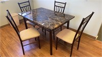 Kitchen table 47 x 31 1/2  “ and four padded
