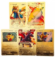 Group of 5 Pokemon ART CARDS - Gold Leaf