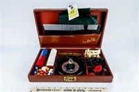 Roulette/Checkers/Chess Game Set in Leather Case