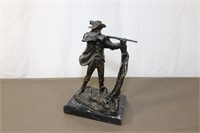 "Man with Rifle" Remington Signed Bronze Statue