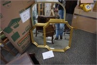 3-mirrors with gold frames, dome top