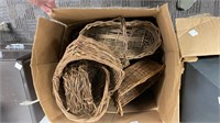 Large box of wicker baskets