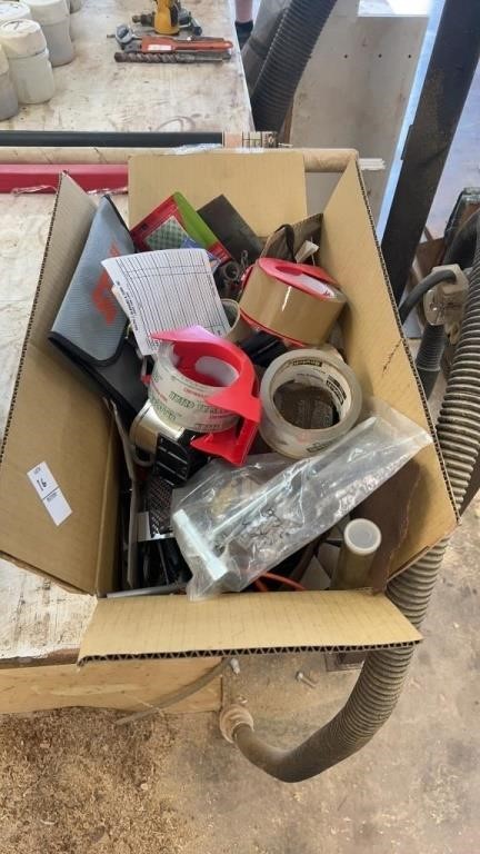Box lot of office supplies