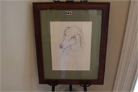 Dachshund Dog Sketch, framed