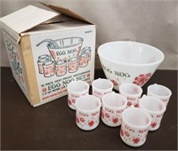 Vintage Anchor Hocking Fire King Egg Nog Set in