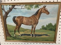 VINTAGE FRAMED HORSE PAINT-BY-NUMBER - 16 X 12 “