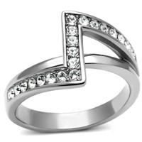 Round .60ct White Sapphire Asymmetrical Ring