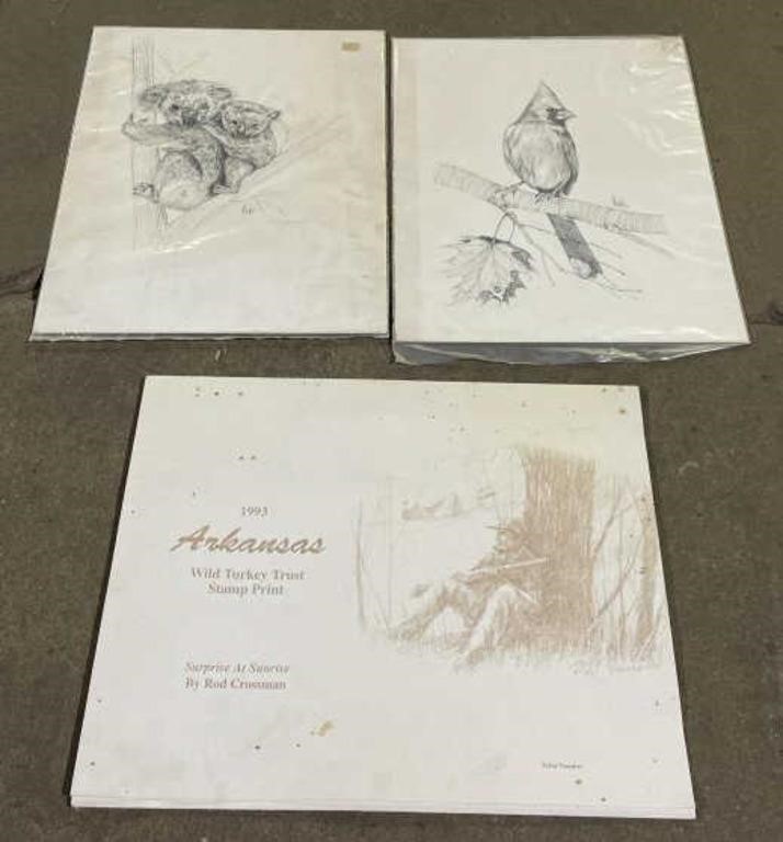 (O) Animals & Arkansas Pencil Drawings and Prints