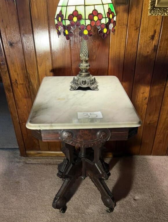 Marble top side parlor table