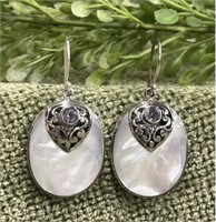 Indonesia Style Purple Amethyst Sterling Earrings