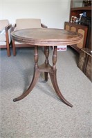 Round Entry Table. Solid. Three Legs. 27" tall