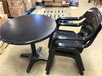 PLASTIC PATIO TABLE & CHAIRS