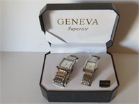 GENEVA SUPERIOR HIS AND HERS WATCH GIFT SET