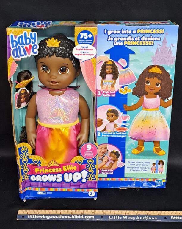 BABY ALIVE-PRINCESS ELLIE GROWS UP-NEW