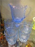 5 PIECE BLUE SHELL DRINK SET