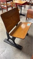 Antique slat wood  large student desk