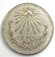 1932 Peso Brilliant UNC Mexico
