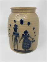 B Stebner 1988 Stoneware Crock Pottery Salt Glazed