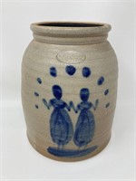 B Stebner 1988 Stoneware Crock Pottery Salt Glazed